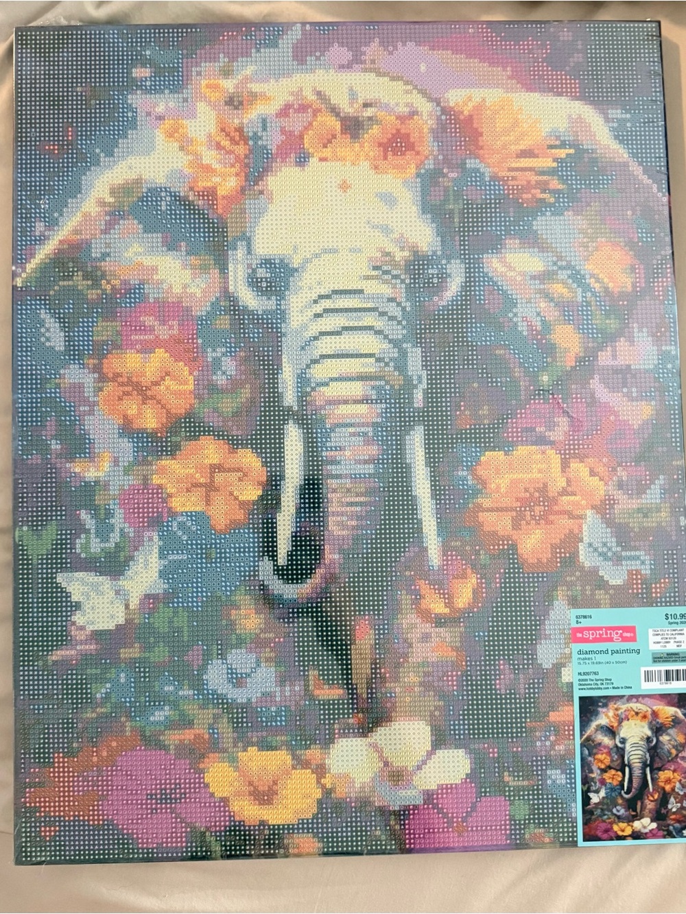 Hobby Lobby Floral Elephant Diamond Art Kit NWT Large